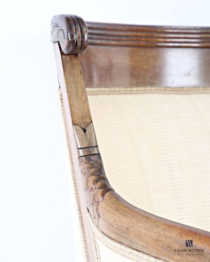 Paire de bergères en bois naturel et bois...