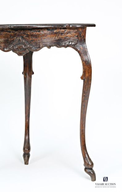 Table d'encoignure en bois naturel mouluré,...