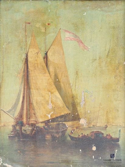 ROSIER Amédée (1831-1898) 
Voilier au large...