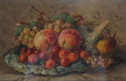 DUBOIS (XIXème siècle)
Nature morte aux cerises,...