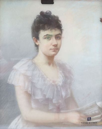 DE LACGER L. (XIXe siècle) 
Portrait de femme
Pastel...