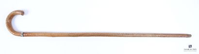 Canne de maquignon en bois ronceux, le pommeau...
