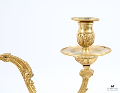 Paire d'appliques en bronze doré, la platine...