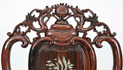 INDOCHINE
Paire de fauteuils en palissandre...