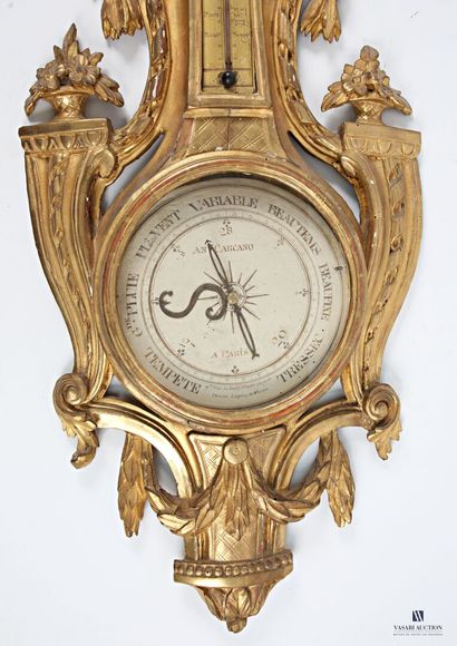 Baromètre thermomètre en bois mouluré, sculpté...