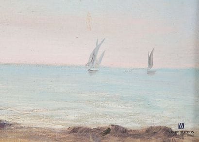 BAYLE Frédéric (1859-1904).
Bord de mer animé...