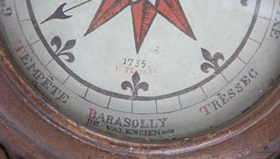 Baromètre thermomètre en bois mouluré sculpté...