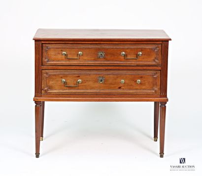 Commode bureau en acajou mouluré, elle ouvre...