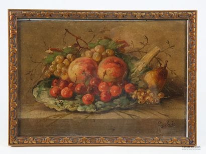 DUBOIS (XIXème siècle)
Nature morte aux cerises,...