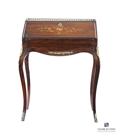 Bureau dos d'âne en bois de placage à décor...