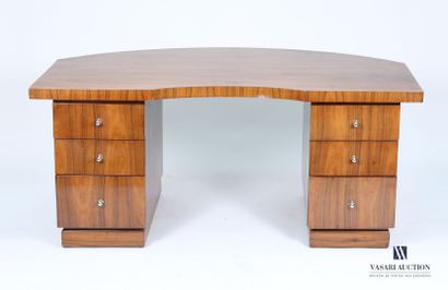 Bureau en bois de placage marqueté en feuilles,...