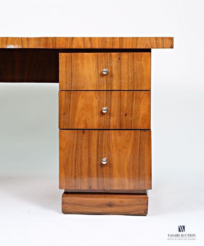 Bureau en bois de placage marqueté en feuilles,...
