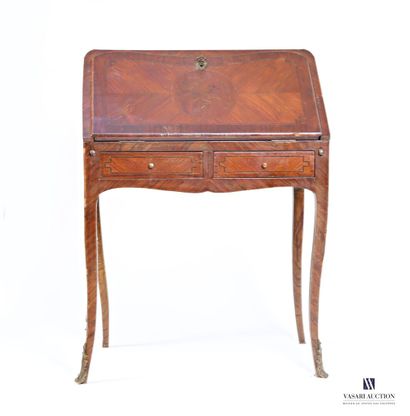 Bureau dos d'âne en bois de placage marqueté...