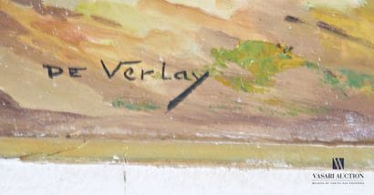 DE VERLAY
Maison aux cyprès en bord de mer
Huile...