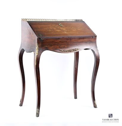 Bureau dos d'âne en bois de placage à décor...