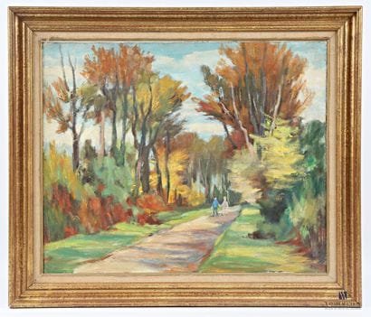 JAC-LEM (1914-1995)
Balade amoureuse en forêt
Huile...