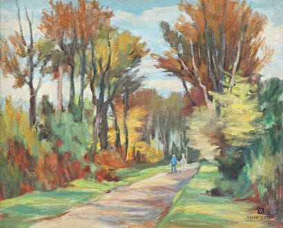 JAC-LEM (1914-1995)
Balade amoureuse en forêt
Huile...
