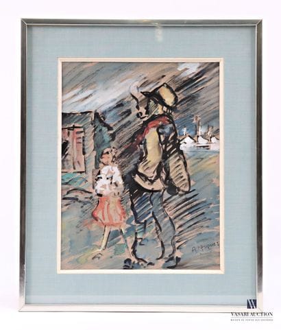 HIQUET Adolphe (1899-1965)
Homme à la cigarette
Aquarelle...