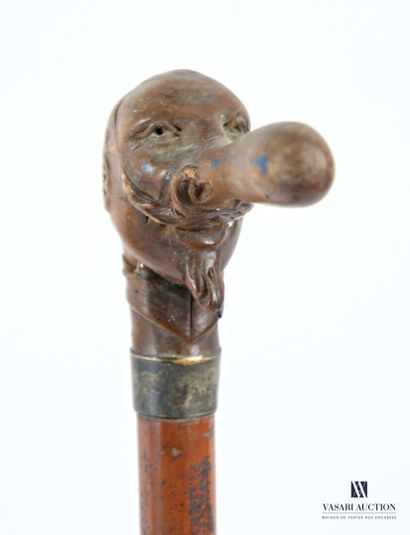 Canne, le pommeau sculpté figurant la caricature...
