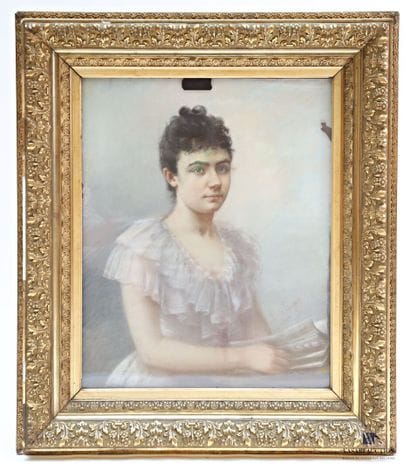 DE LACGER L. (XIXe siècle) 
Portrait de femme
Pastel...