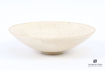 Coupe en céramique à glaçure céladon craquelée/crème...