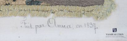 Peinture à l'aiguille sur fond d'un paysage...