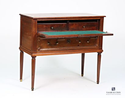 Commode bureau en acajou mouluré, elle ouvre...