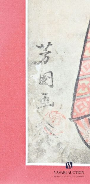Ensemble de trois estampes japonaises figurant...