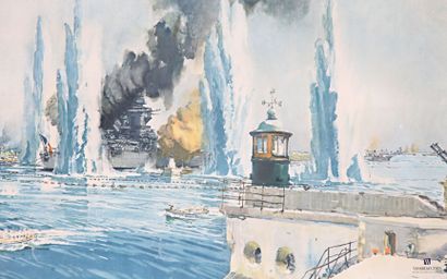 MARIN-MARIE (1901-1987)
La défense de Dakar
Lithographie...