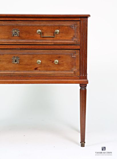 Commode bureau en acajou mouluré, elle ouvre...