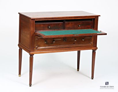 Commode bureau en acajou mouluré, elle ouvre...