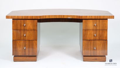 Bureau en bois de placage marqueté en feuilles,...