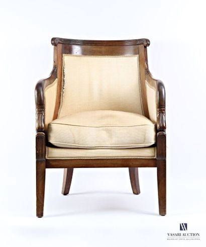 Paire de bergères en bois naturel et bois...