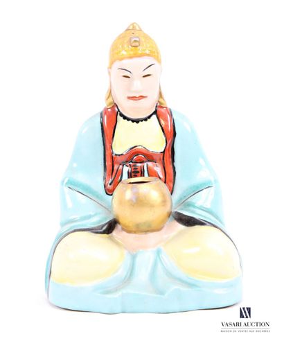 LIMOGES
Veilleuse en porcelaine figurant...