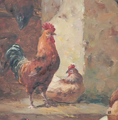 GODCHAUX (XIX-XXe siècles)
Poules et coq
Huile...