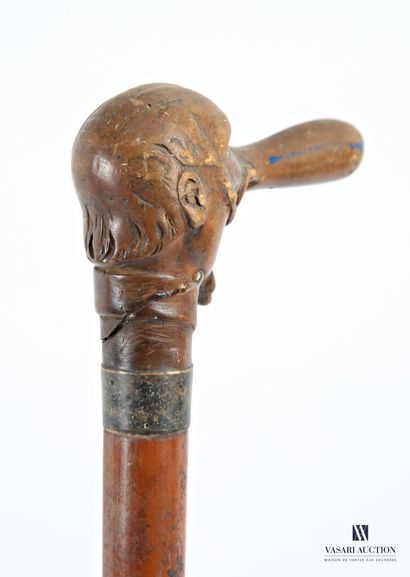 Canne, le pommeau sculpté figurant la caricature...