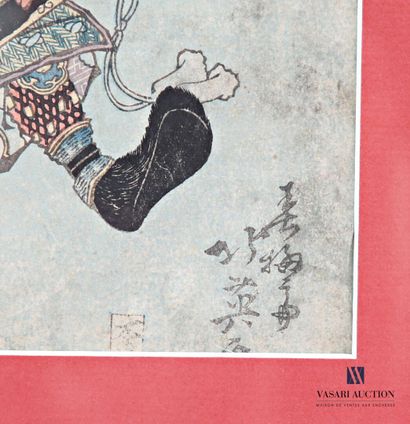 SHUNBAISAI HOKUEI
Guerrier 
Estampe en couleurs
(couleurs...