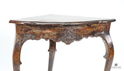 Table d'encoignure en bois naturel mouluré,...