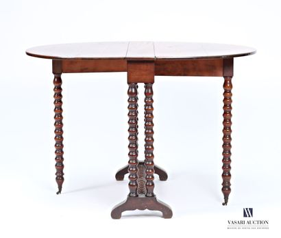 Table portefeuille en acajou et placage d'acajou,...