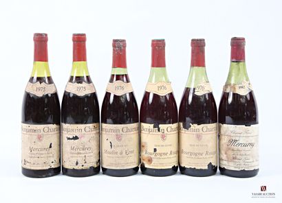 Lot of 6 blles including :
1 bottle MERCUREY...