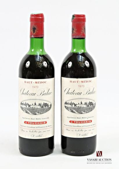 2 bottles Château BALAC Haut-Médoc 1970
...