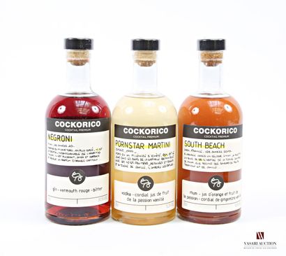 Lot de 3 bouteilles COCKORICO comprenant...