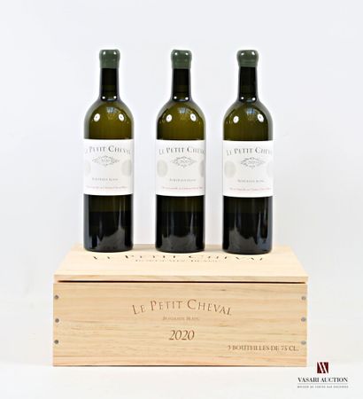 3 bottles LE PETIT CHEVAL White Bordeaux...