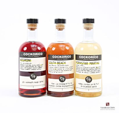 Lot de 3 bouteilles COCKORICO comprenant...