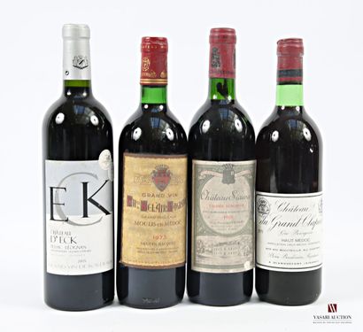 Lot de 4 bouteilles comprenant :		
1 bouteille	Château...