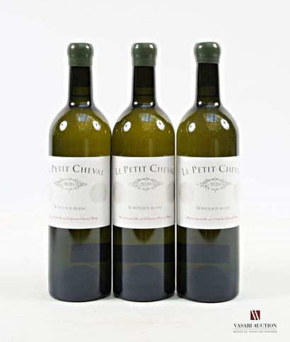 3 bottles LE PETIT CHEVAL White Bordeaux...