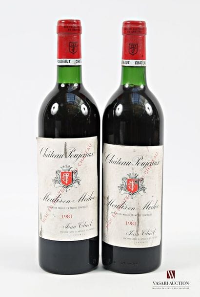 2 bottles Château POUJEAUX Moulis 1981
 Some...