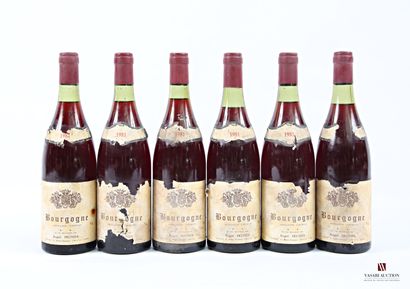 6 bottles BOURGOGNE mise Roger Prunier Vit....