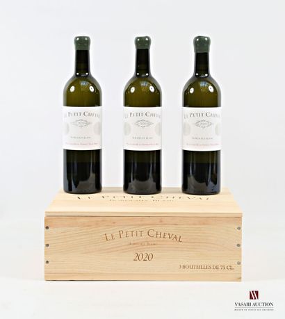 3 bottles LE PETIT CHEVAL White Bordeaux...