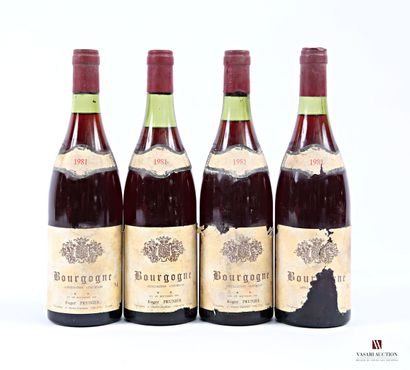 4 bottles BOURGOGNE, labeled Roger Prunier...